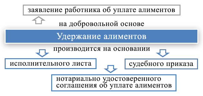 Основания для удержания алиментов из заработной платы по заявлению