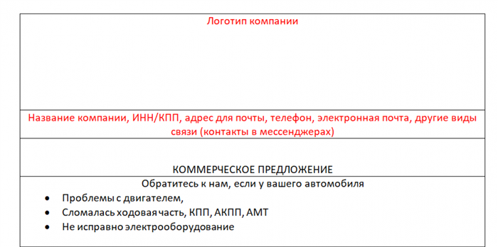 Правила оформления коммерческого предложения