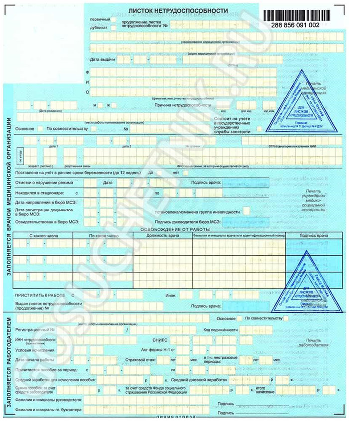 Способы и сроки сдачи РСВ с больничным