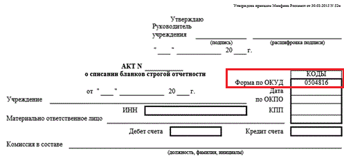 Понятие кода ОКУД