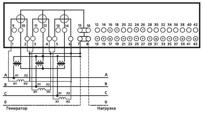 Последовательность подключения электрического счётчика «Меркурий 201.5»